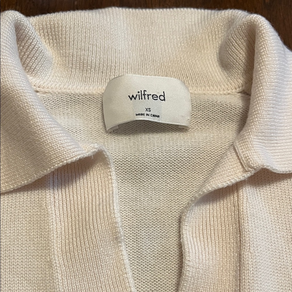 Aritzia Ginny Polo Sweater - Ivory/Cream - Picture 5 of 9